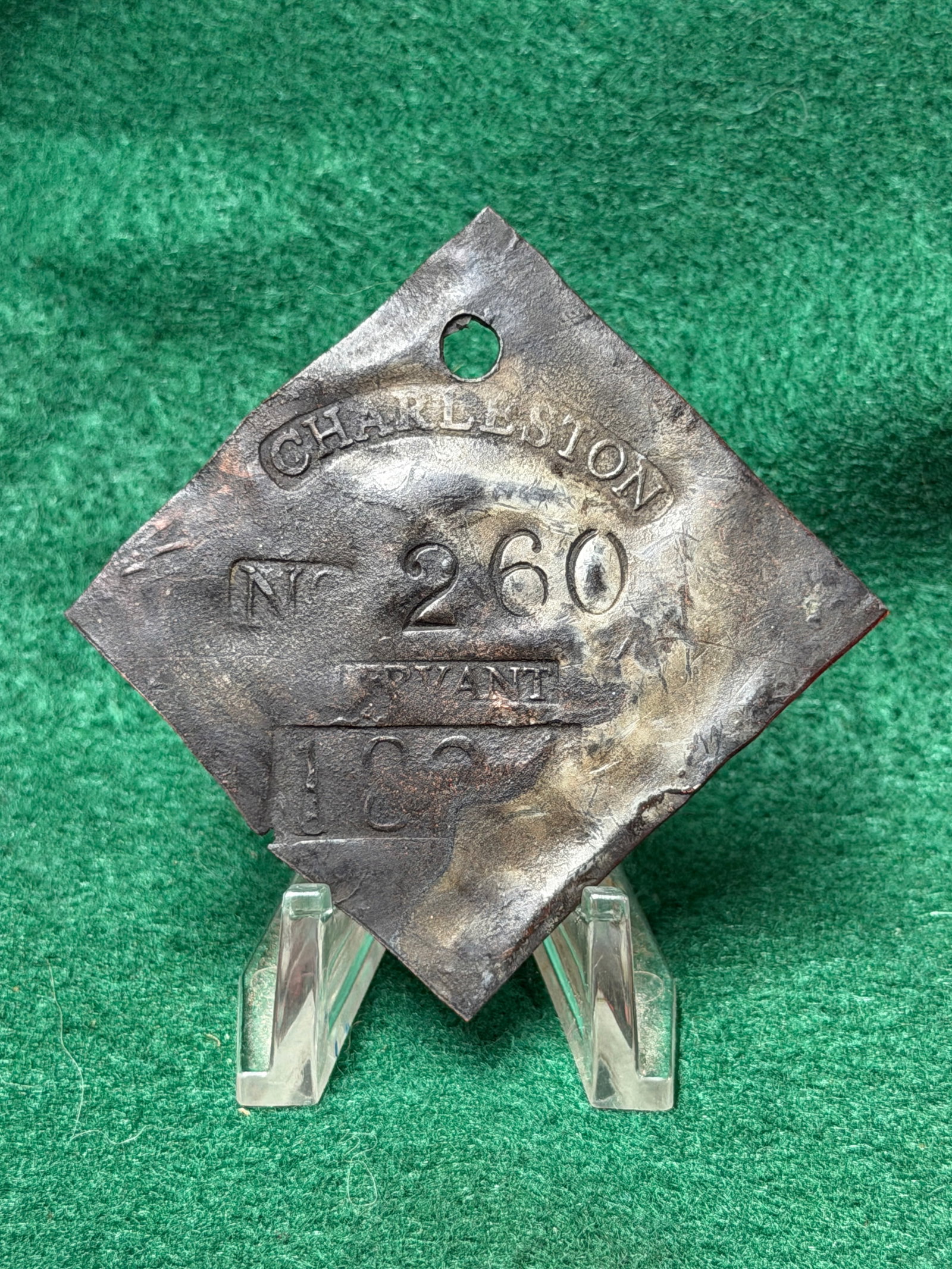 1827 Charleston No. 260 Slave Tag Servant ID (1 of 3)