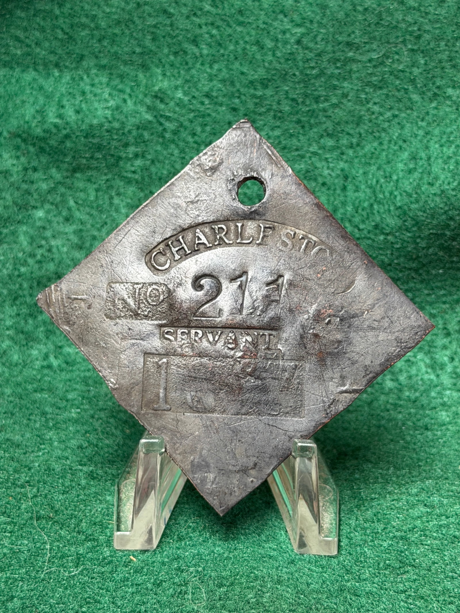 1832 Charleston No. 211 Slave Tag Servant ID (1 of 4)
