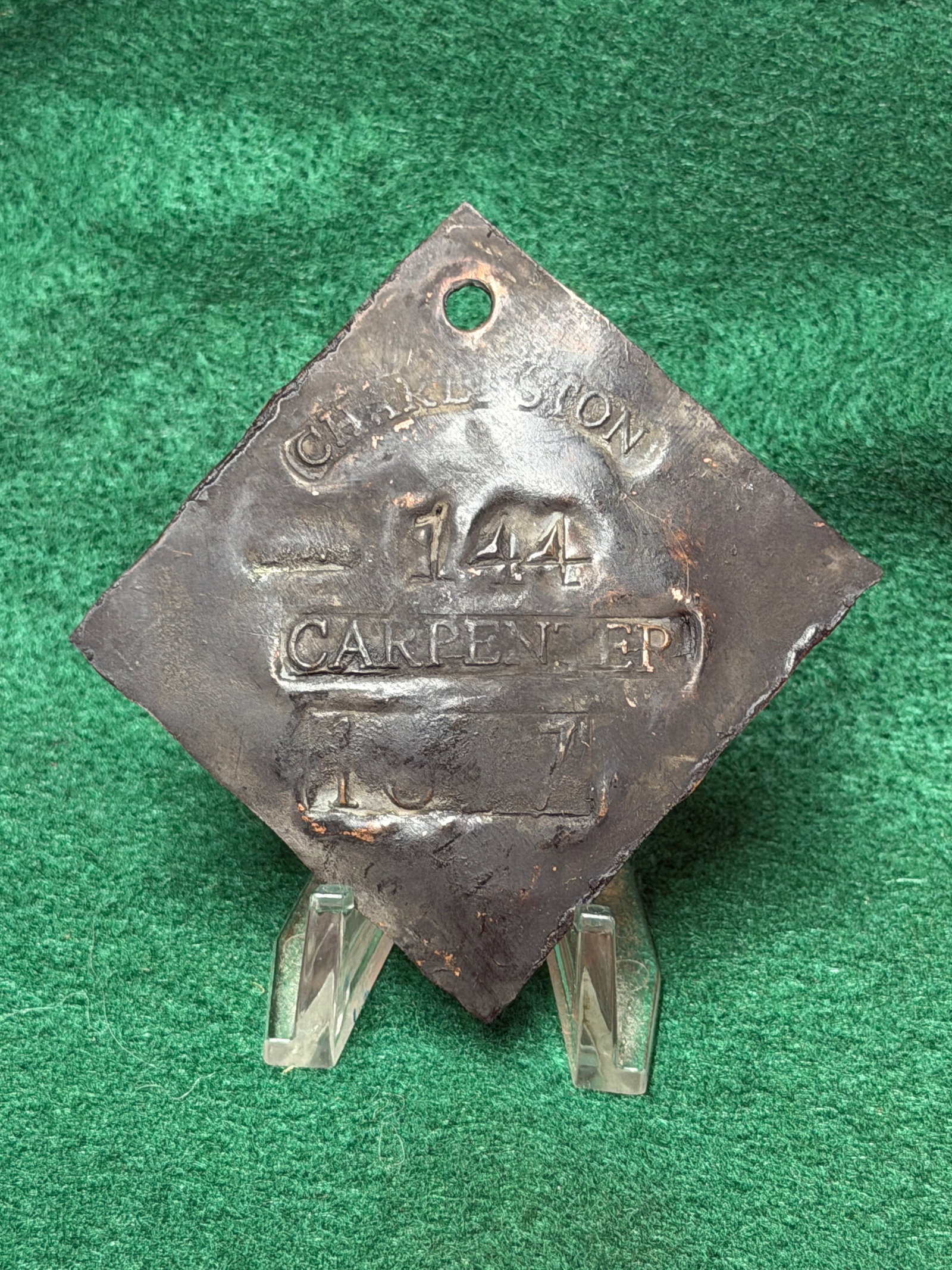 1813 Charleston No. 144 Carpenter Slave Tag (1 of 4)