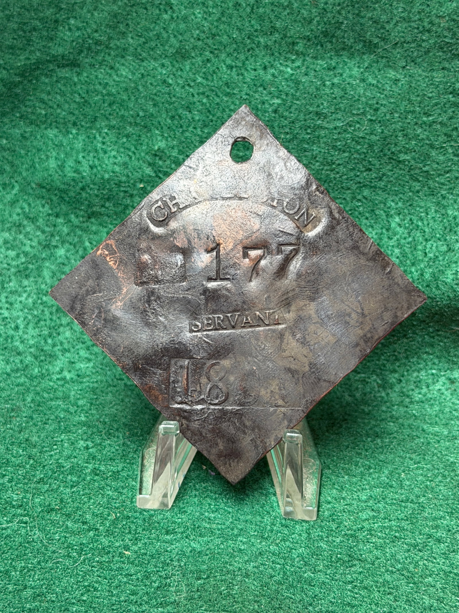 1833 Charleston No. 177 Servant Slave Tag (1 of 4)