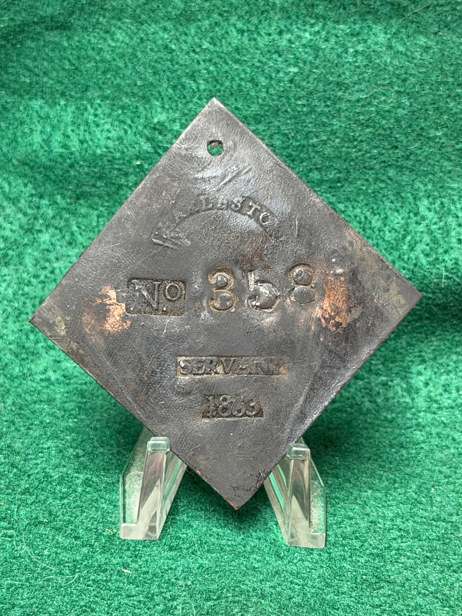 1833 Charleston No. 358 Servant Slave Tag (1 of 4)