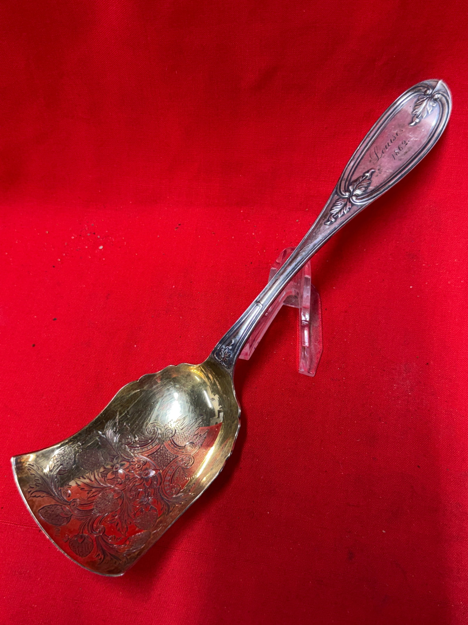 1862 Civil War Presentation Coin Silver Fish Serving Slice – Currier & Trott, Boston (1 of 8)
