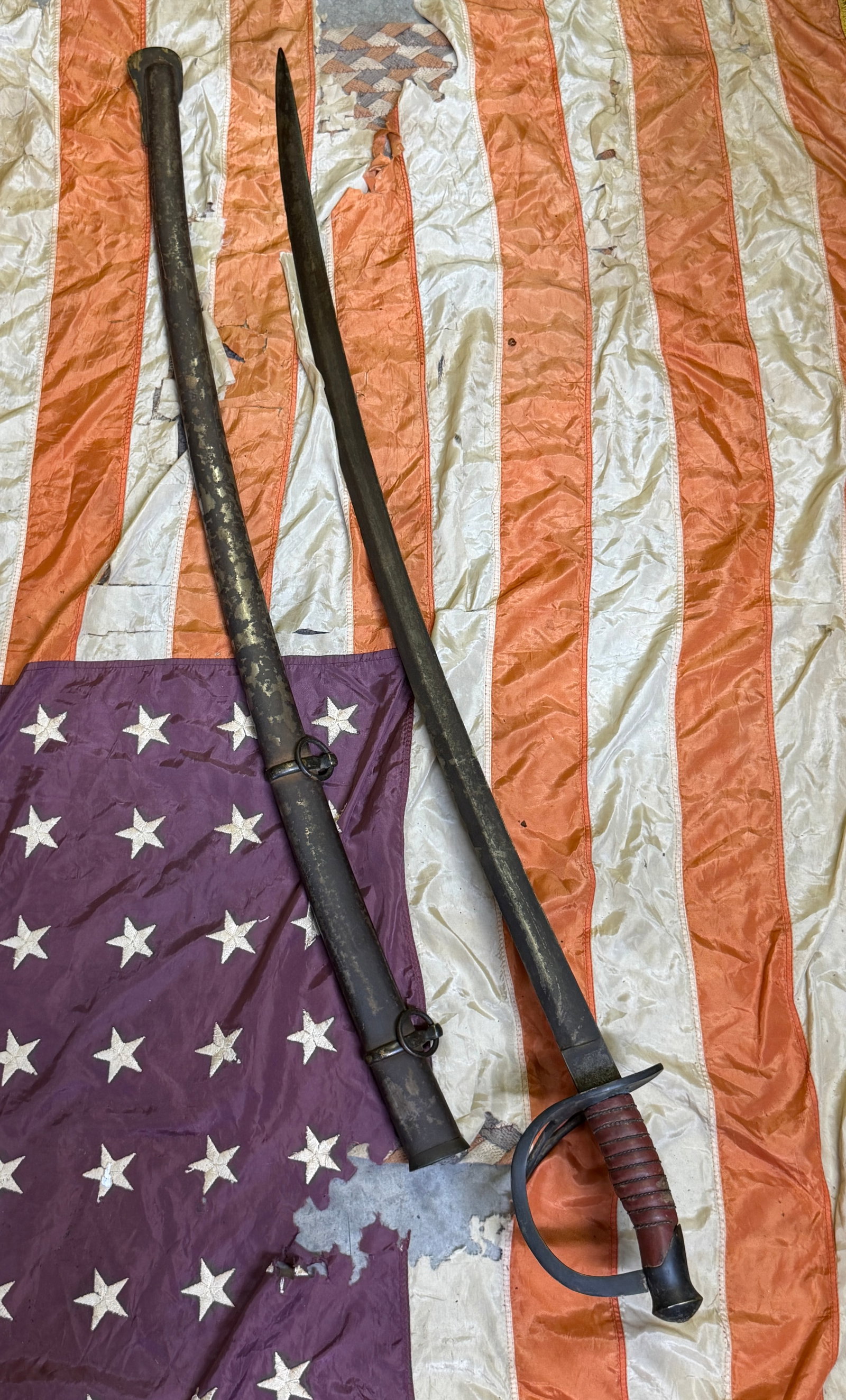 Civil War Confederate Dog River Cavalry Sword Dated 1861 with Iron Scabbard (1 of 10)