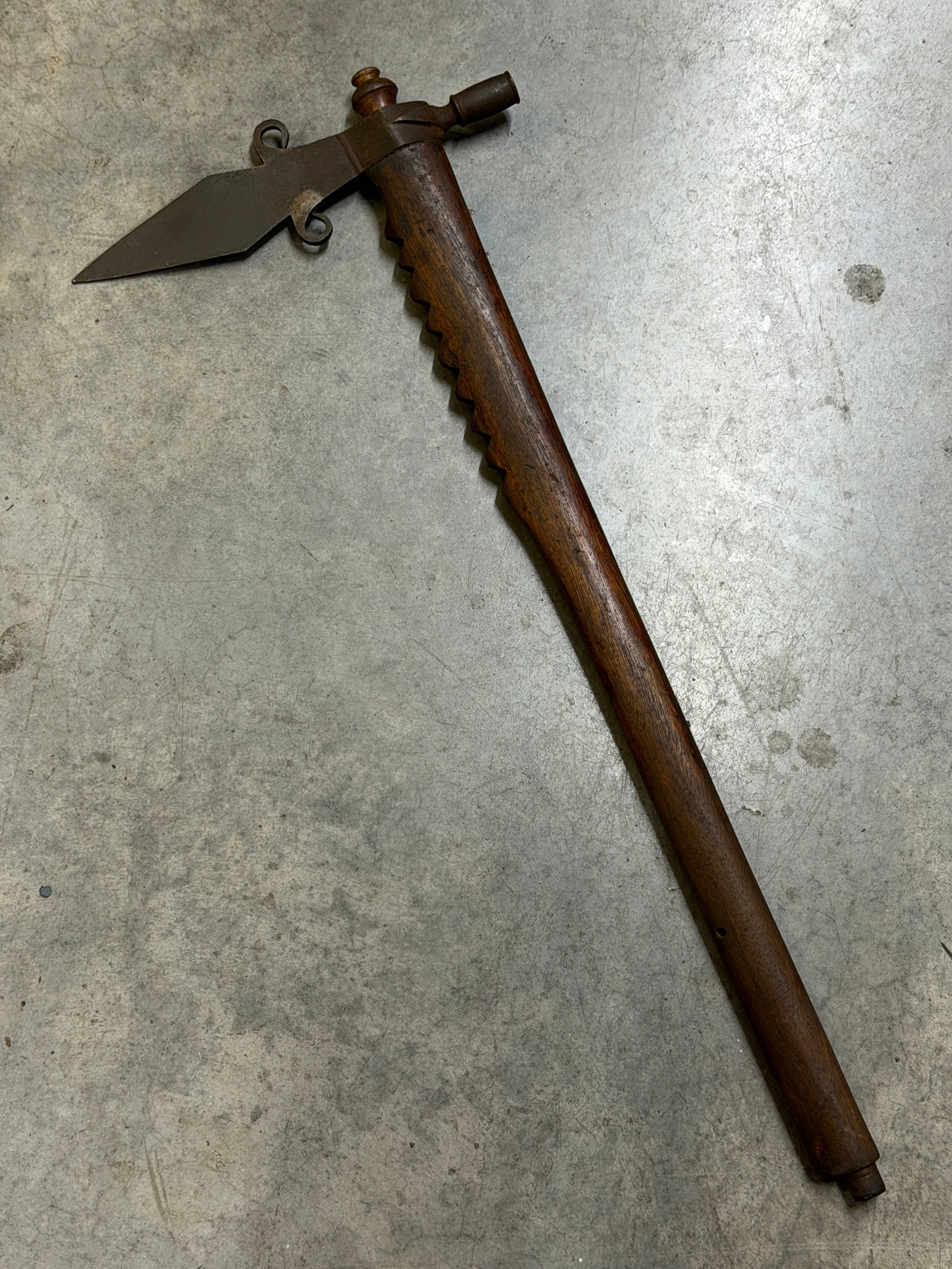 1800s Native American Smoking Pipe Spontoon Tomahawk (1 of 7)