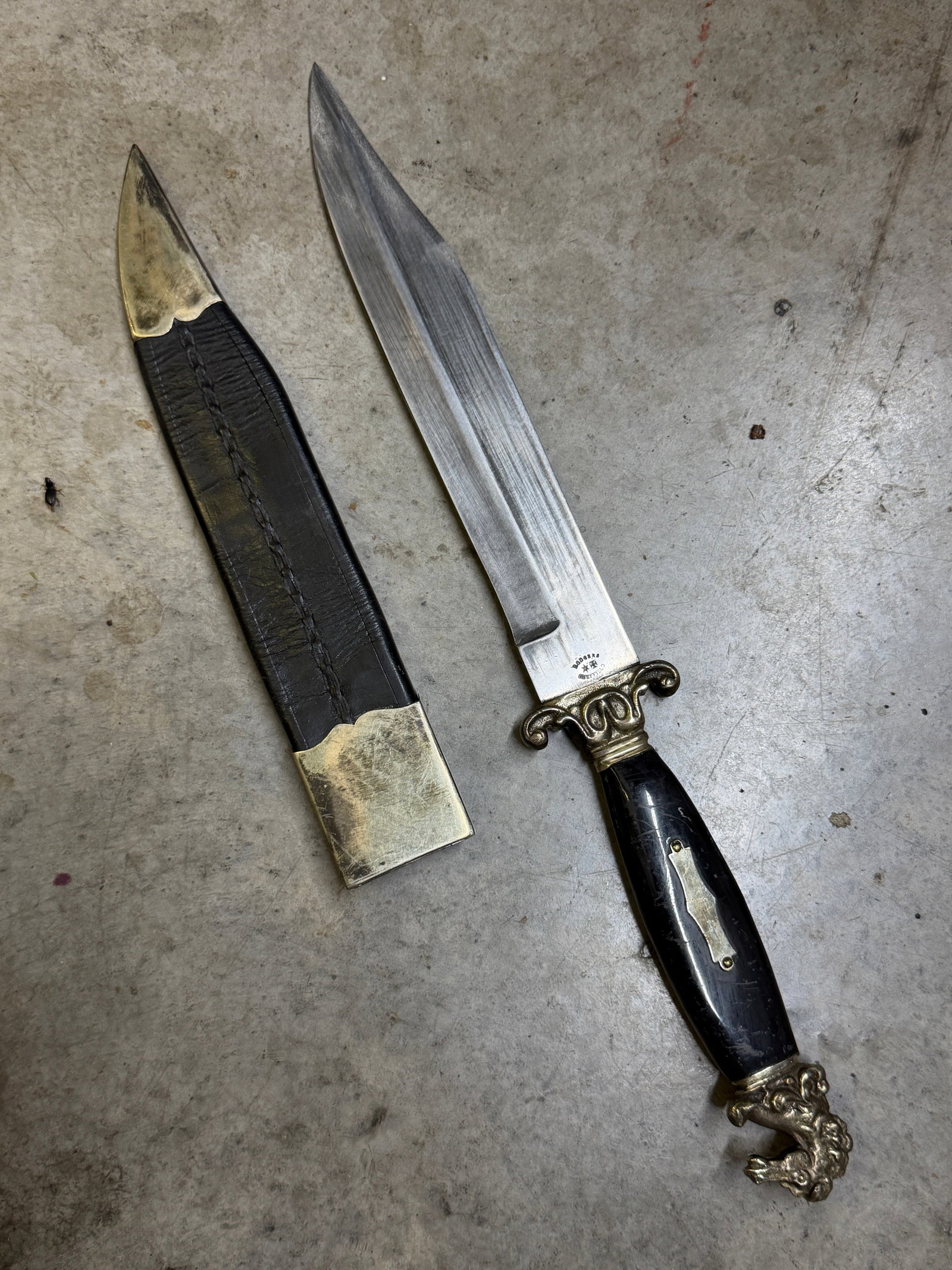 1800's Rodgers Sheffield European Bowie knife Hunting Dagger with Horse Head Pommel (1 of 8)