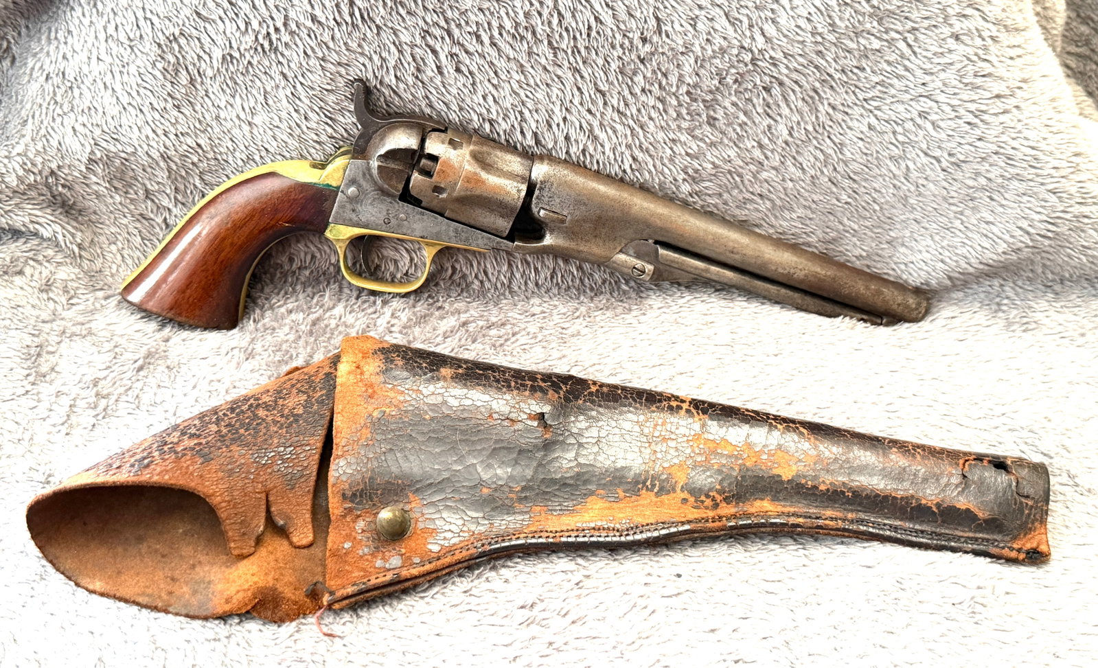 Civil War Colt Model 1860 Army .36 Cal Percussion Revolver with Leather Holster (1 of 14)