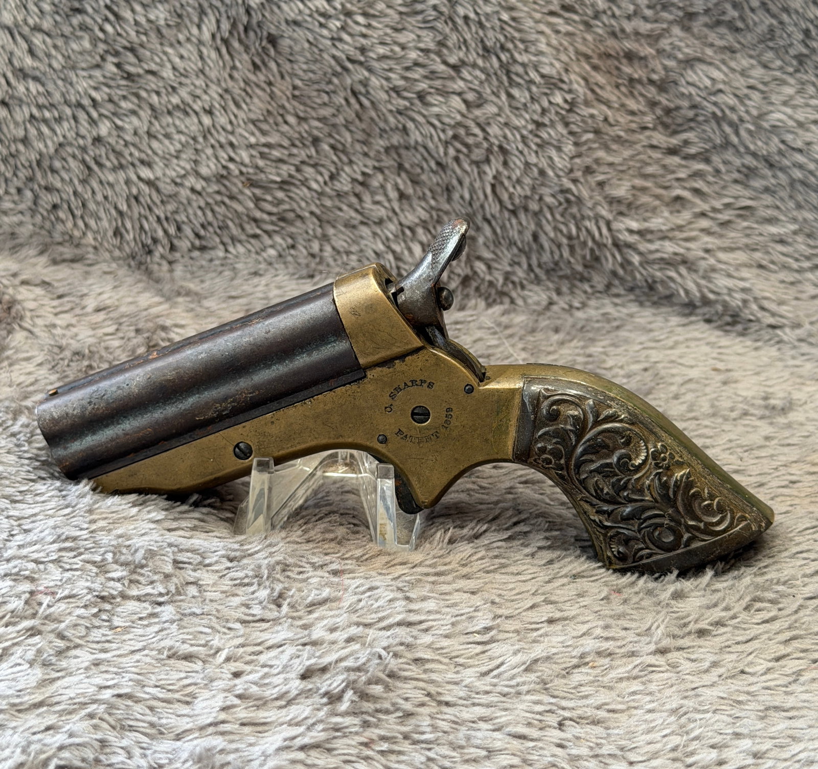 19th Century C. Sharps & Co. Philadelphia Four-Barrel Pepperbox Derringer Pistol (1 of 9)