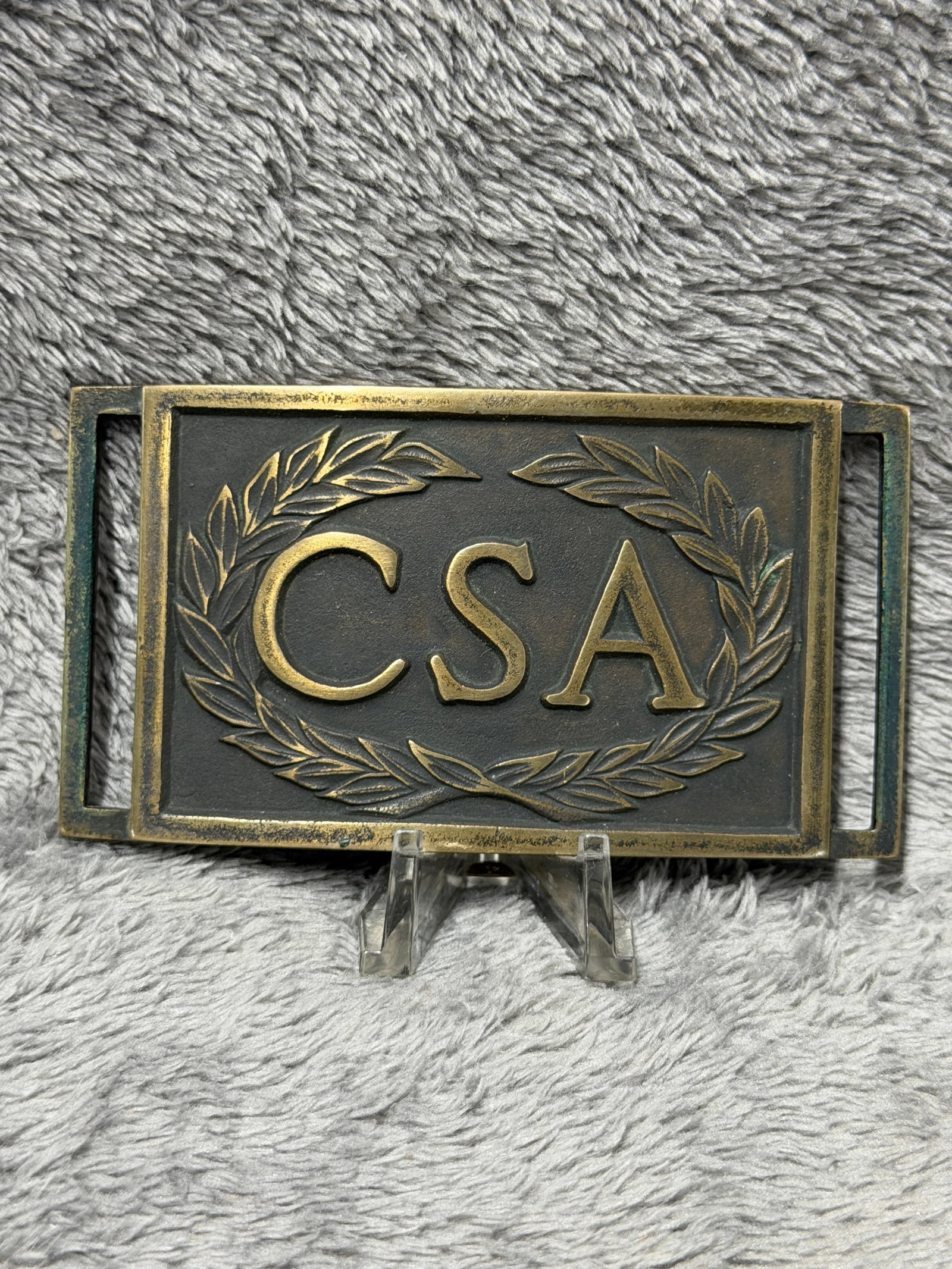 Civil War Confederate States Army (CSA) Officer's Sword Belt Plate Buckle (1 of 4)