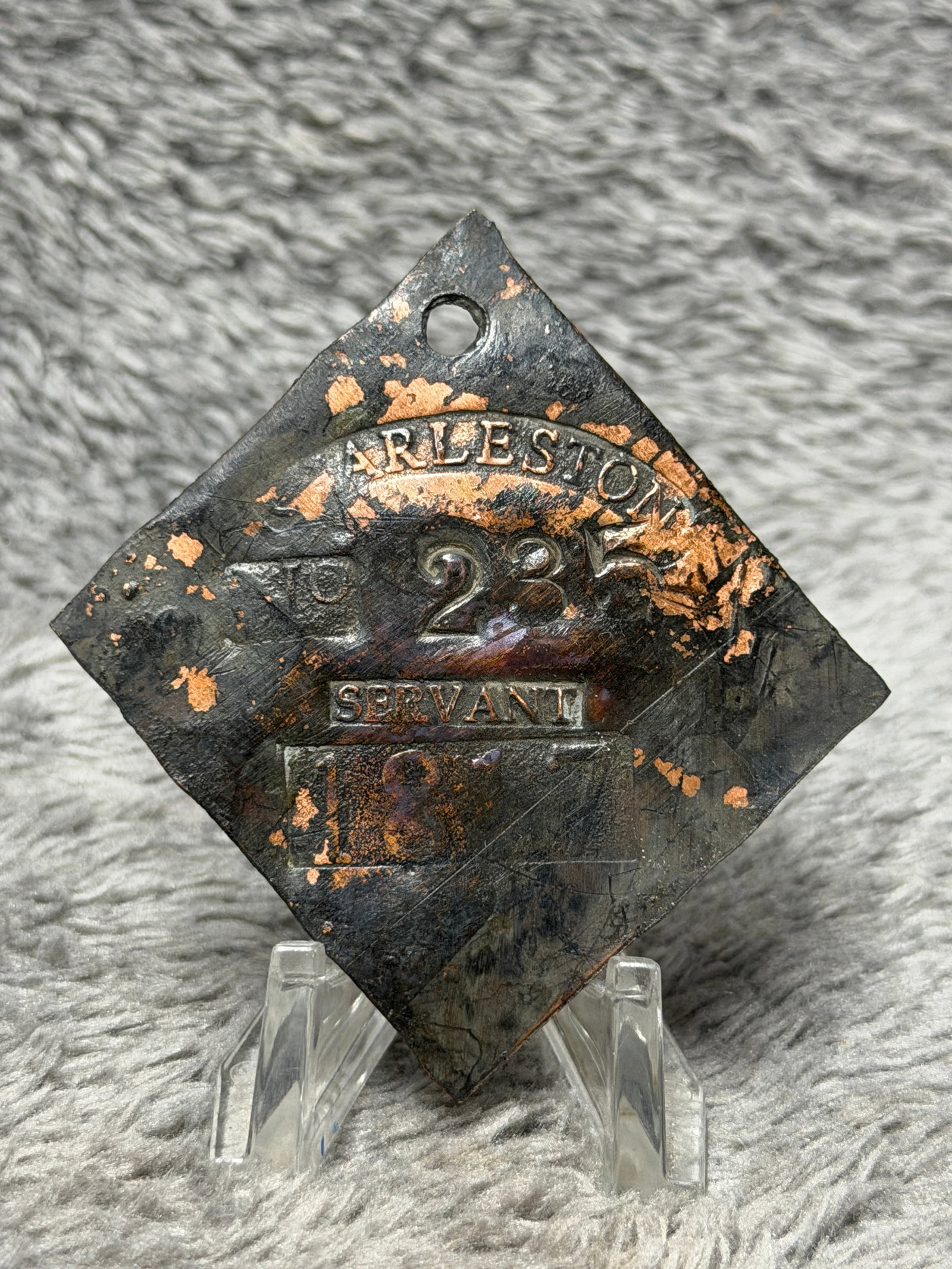 1817 Charleston Slave Hire Tag No. 235 Servant Copper Badge: TO BE UPLOADED