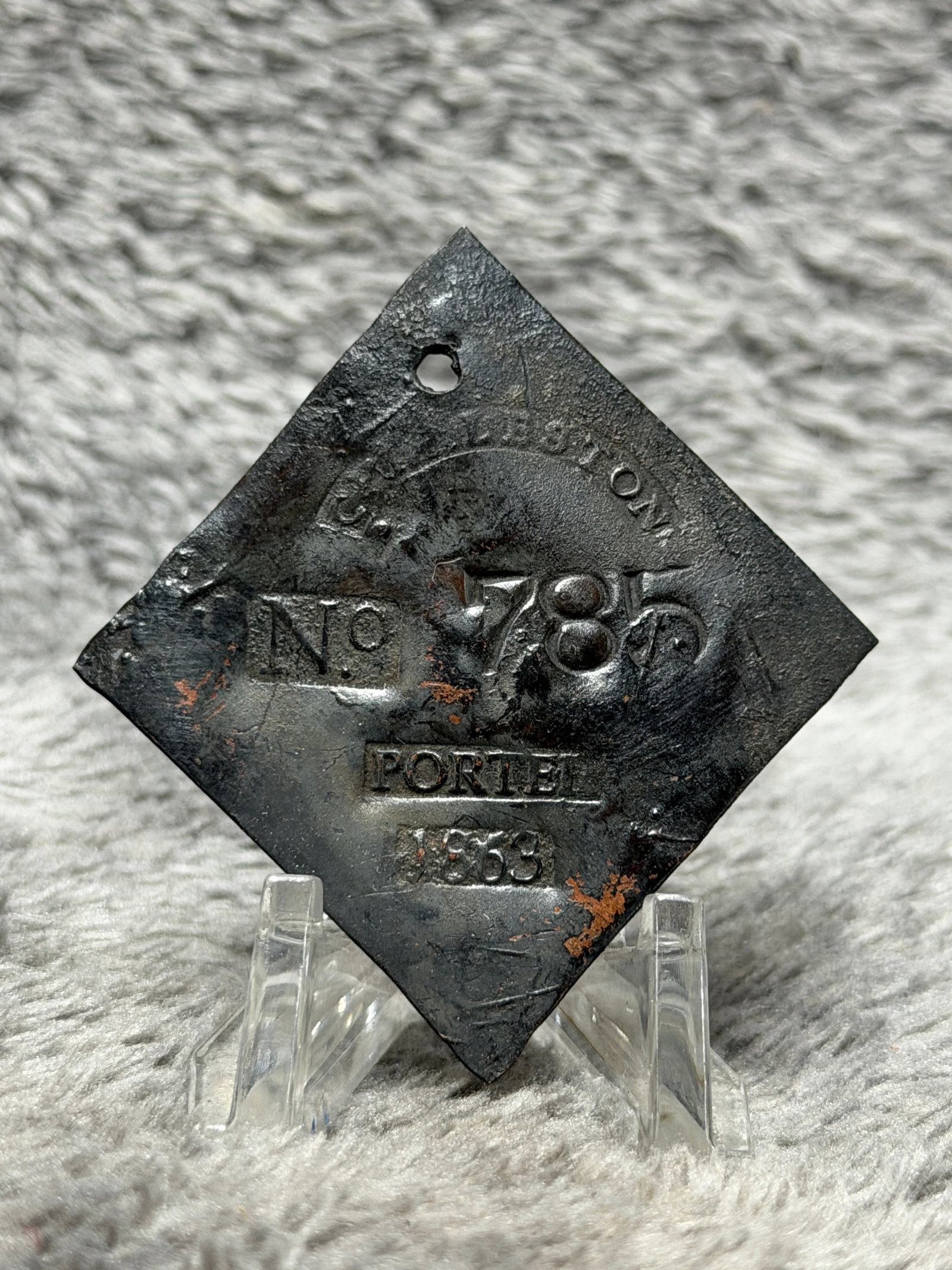 Charleston Slave Hire Tag No. 785 Porter 1853 Copper Badge: TO BE UPLOADED