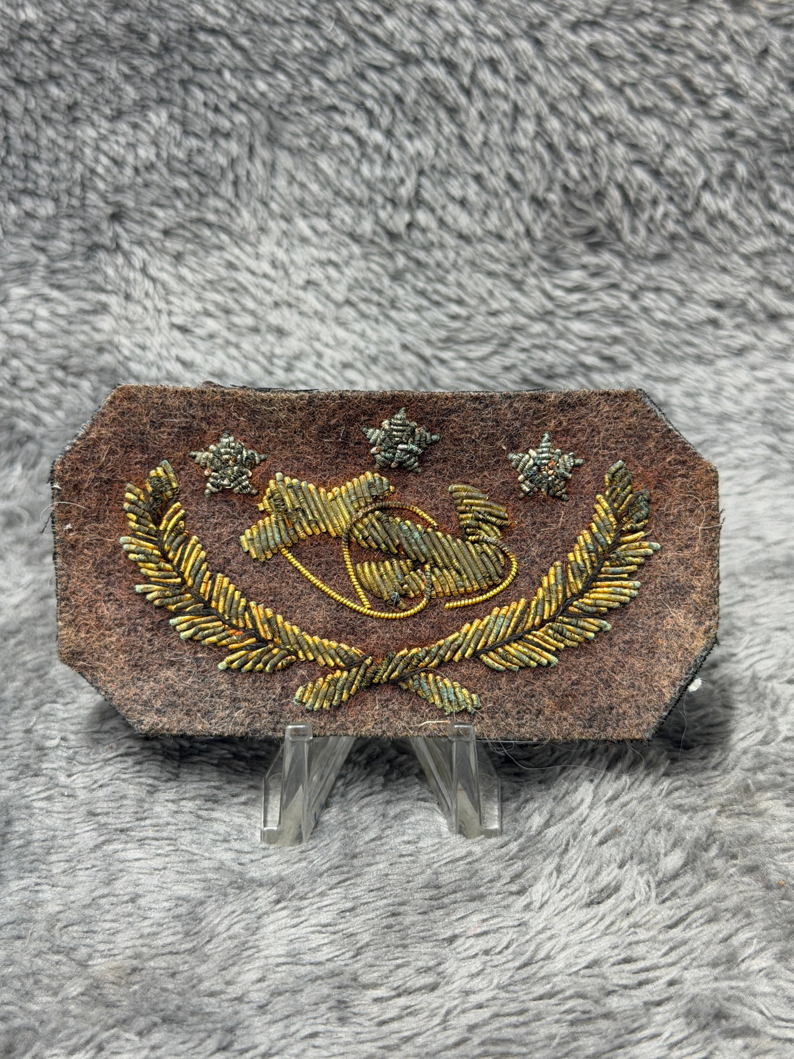 Civil War Confederate CSN 3-Star Navy Admiral Bullion Headgear Badge – Schuyler, Hartley & Graham (1 of 5)