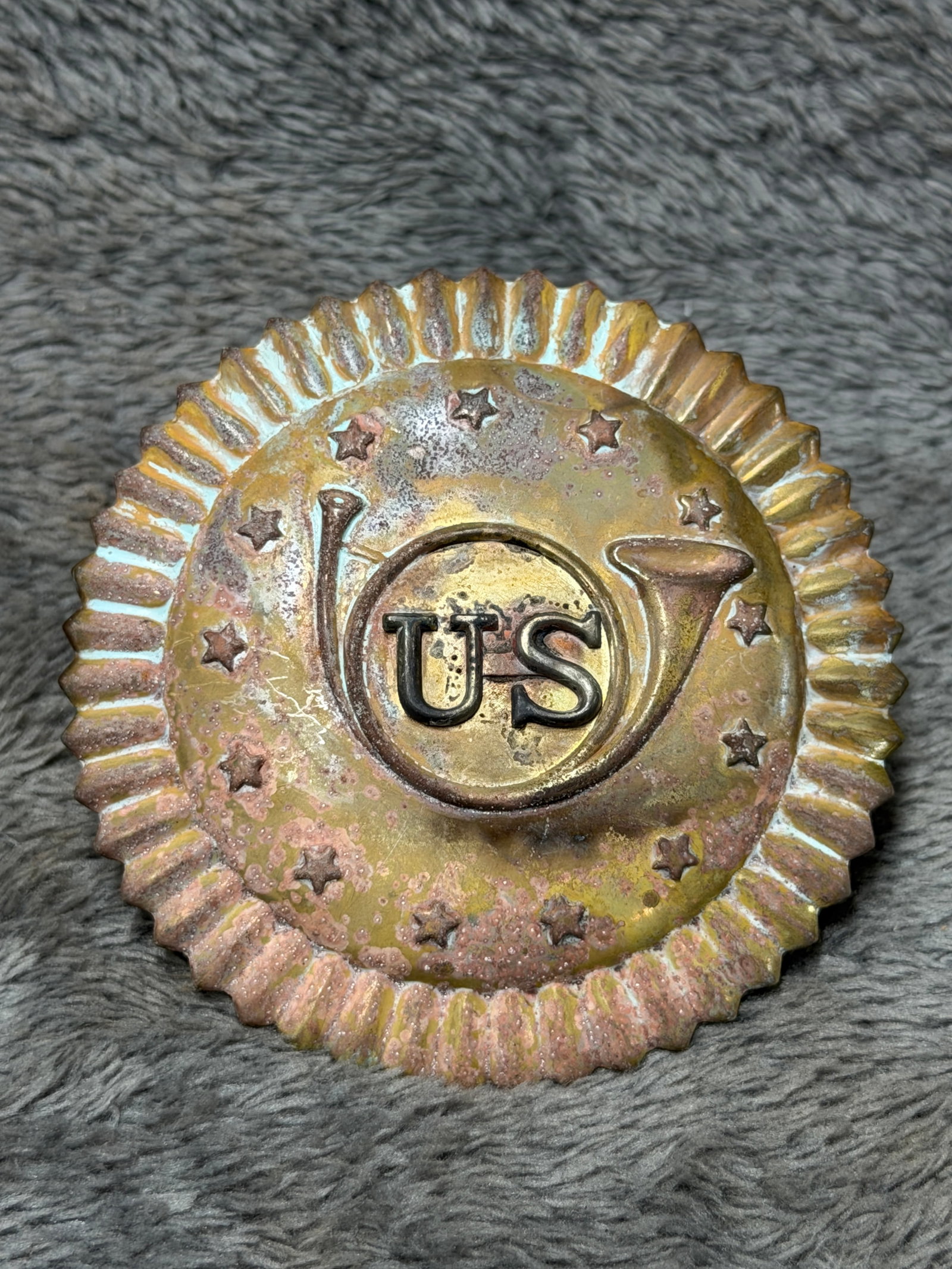 War of 1812 Era 1814 U.S. Infantry Shako Headgear Badge Hunting Horn US Insignia (1 of 4)