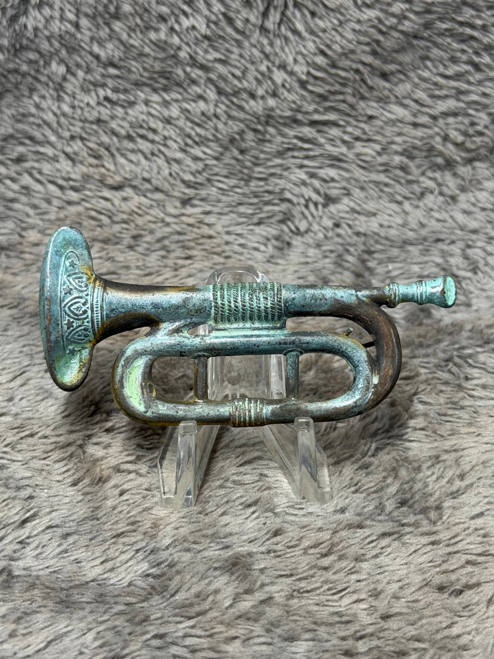 Civil War Rifleman Bugle Horn Headgear Badge Insignia Military Cap Device (1 of 3)