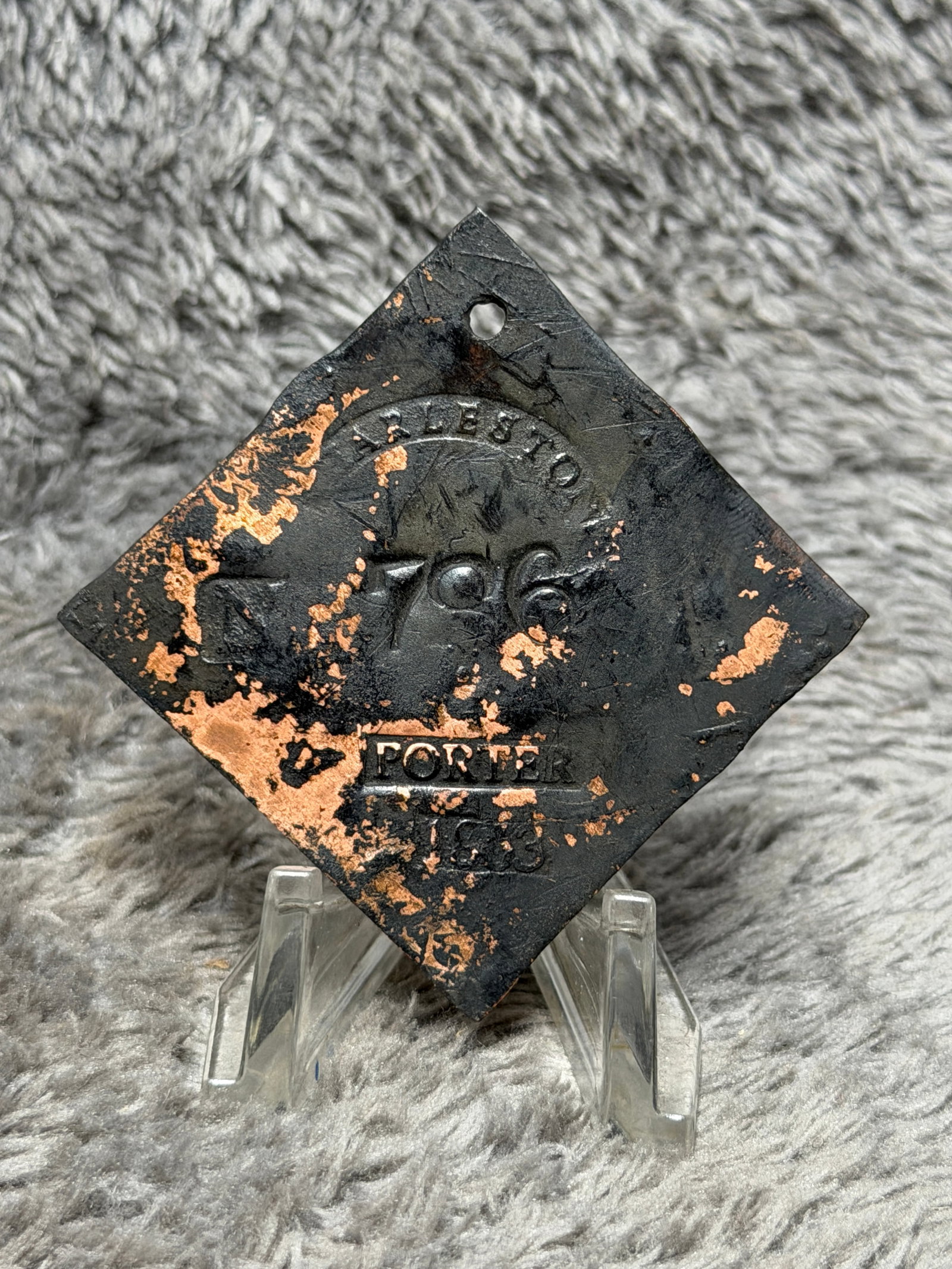 1853 Charleston, South Carolina Slave Hire Tag – Porter No. 796 (1 of 4)