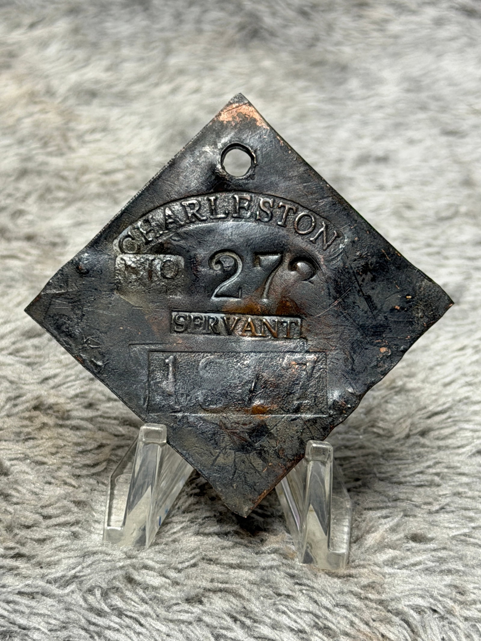 1817 Charleston South Carolina No. 272 Servant Slave Hire Identification Tag (1 of 3)