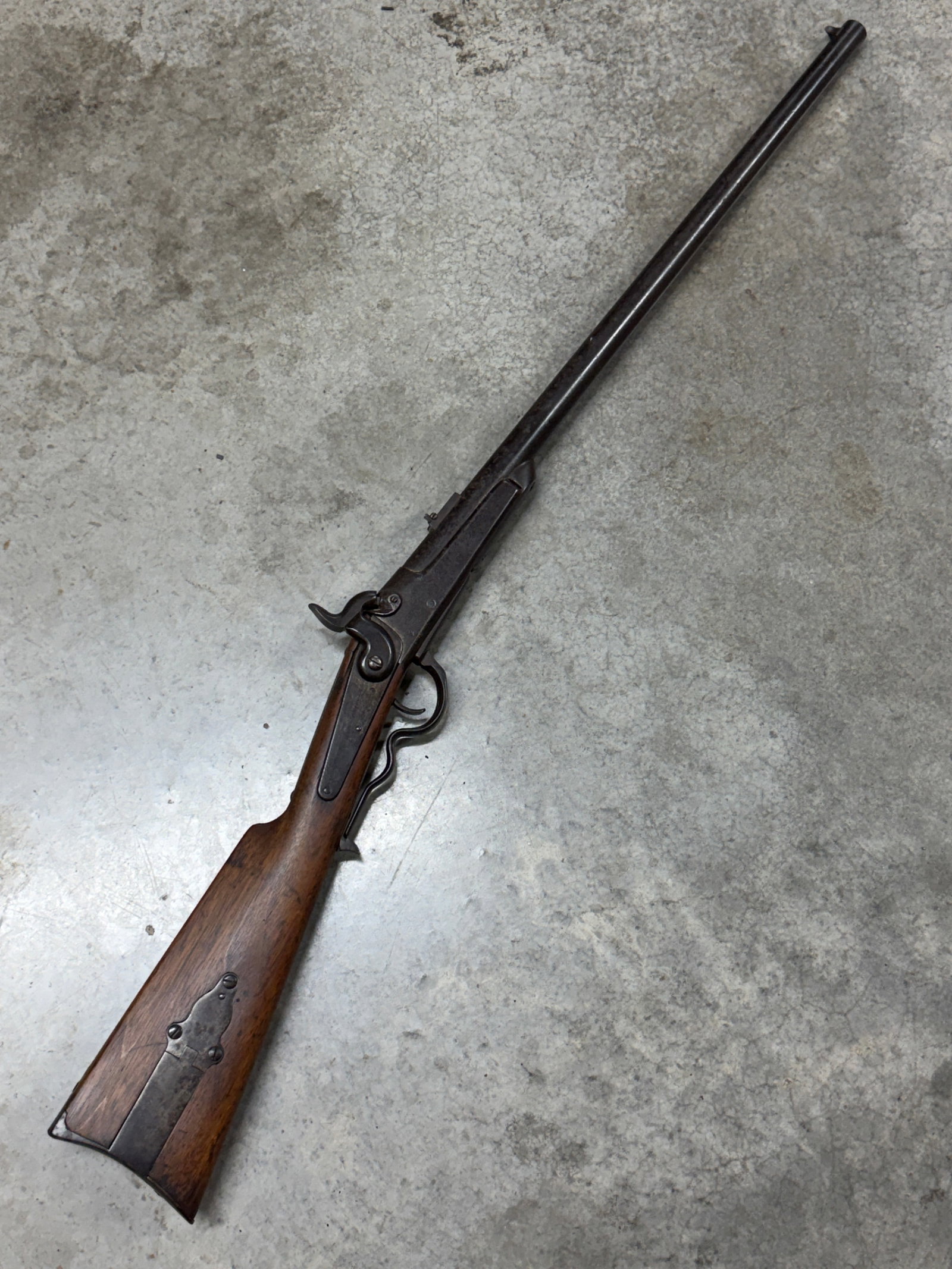 Civil War Gallager Patent .50 Caliber Breechloading Cavalry Carbine – Richardson & Overman,: Fine Civil War period Gallager Patent breechloading percussion cavalry carbine, a distinctive American military arm associated with mounted service during the 1860s. The lock plate is clearly marked �