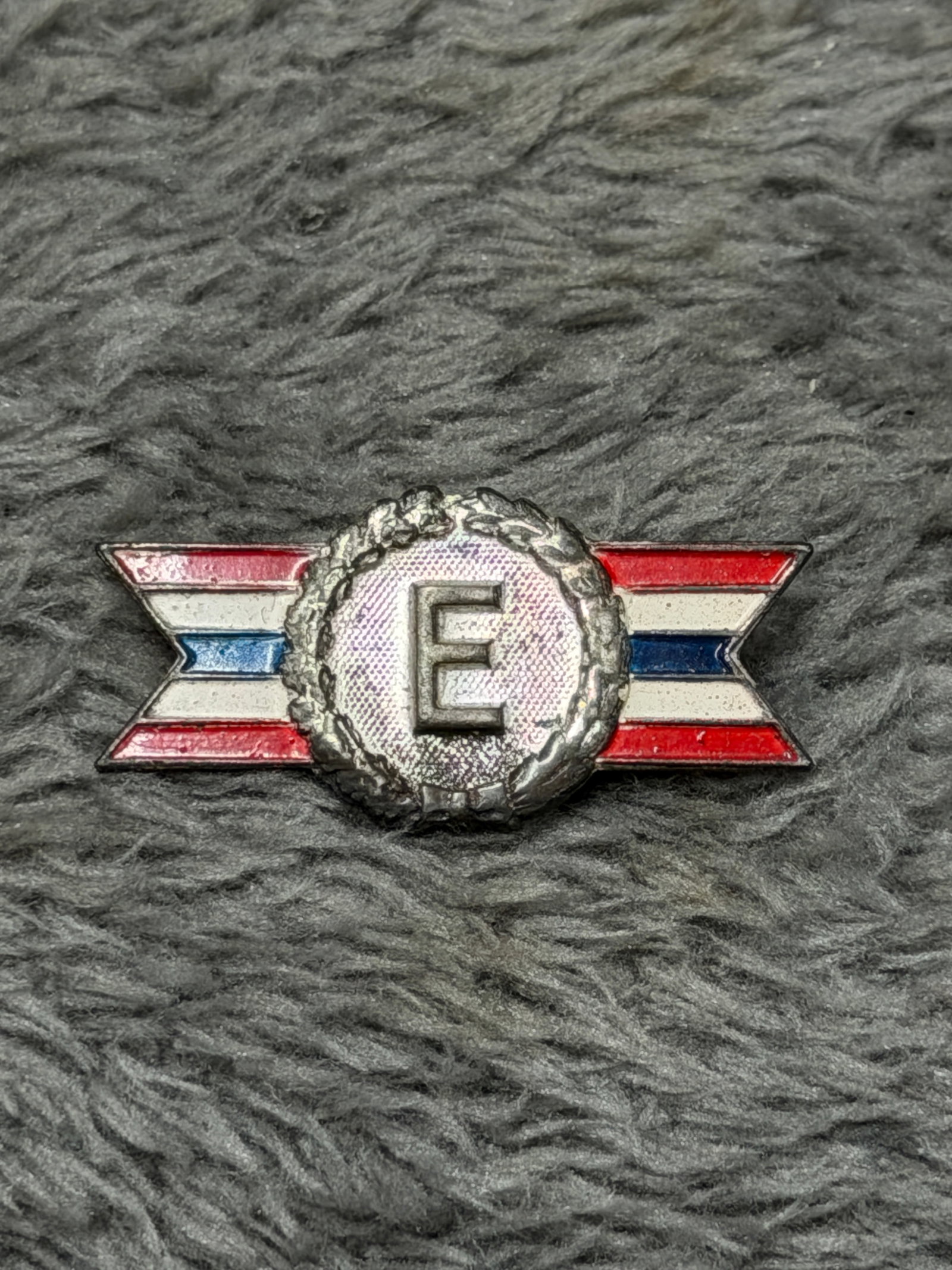 WWII U.S. Army “E?? Production Excellence Award Sterling Enamel Pin (1 of 3)