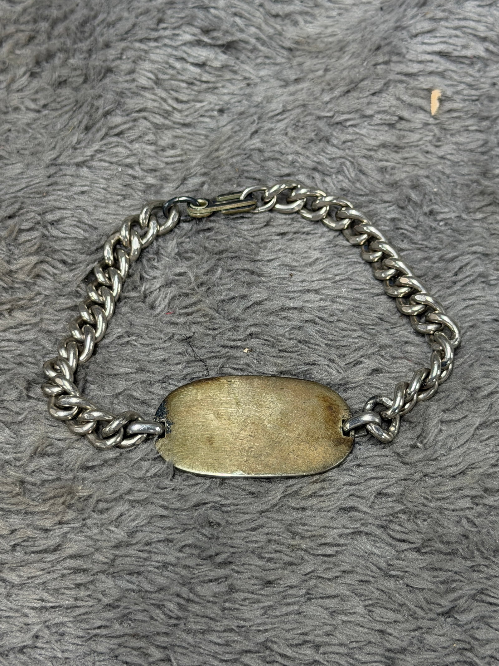 WWII U.S. Military Sterling Silver Identification ID Bracelet (1 of 4)