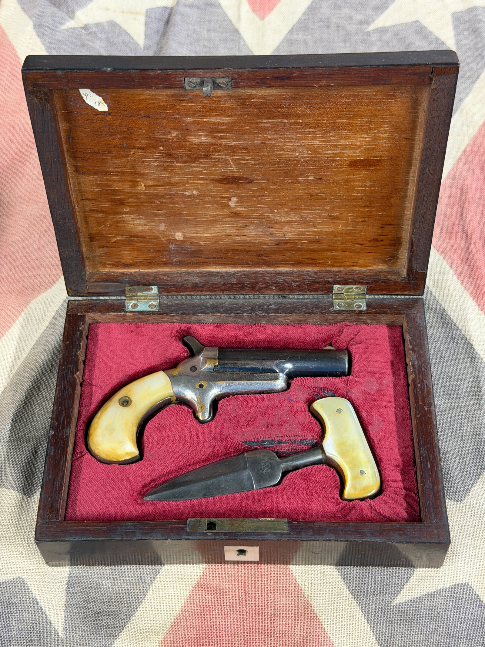Civil War Colt No. 1 Derringer Pistol & Push Dagger Cased Gentleman’s Set (1 of 12)