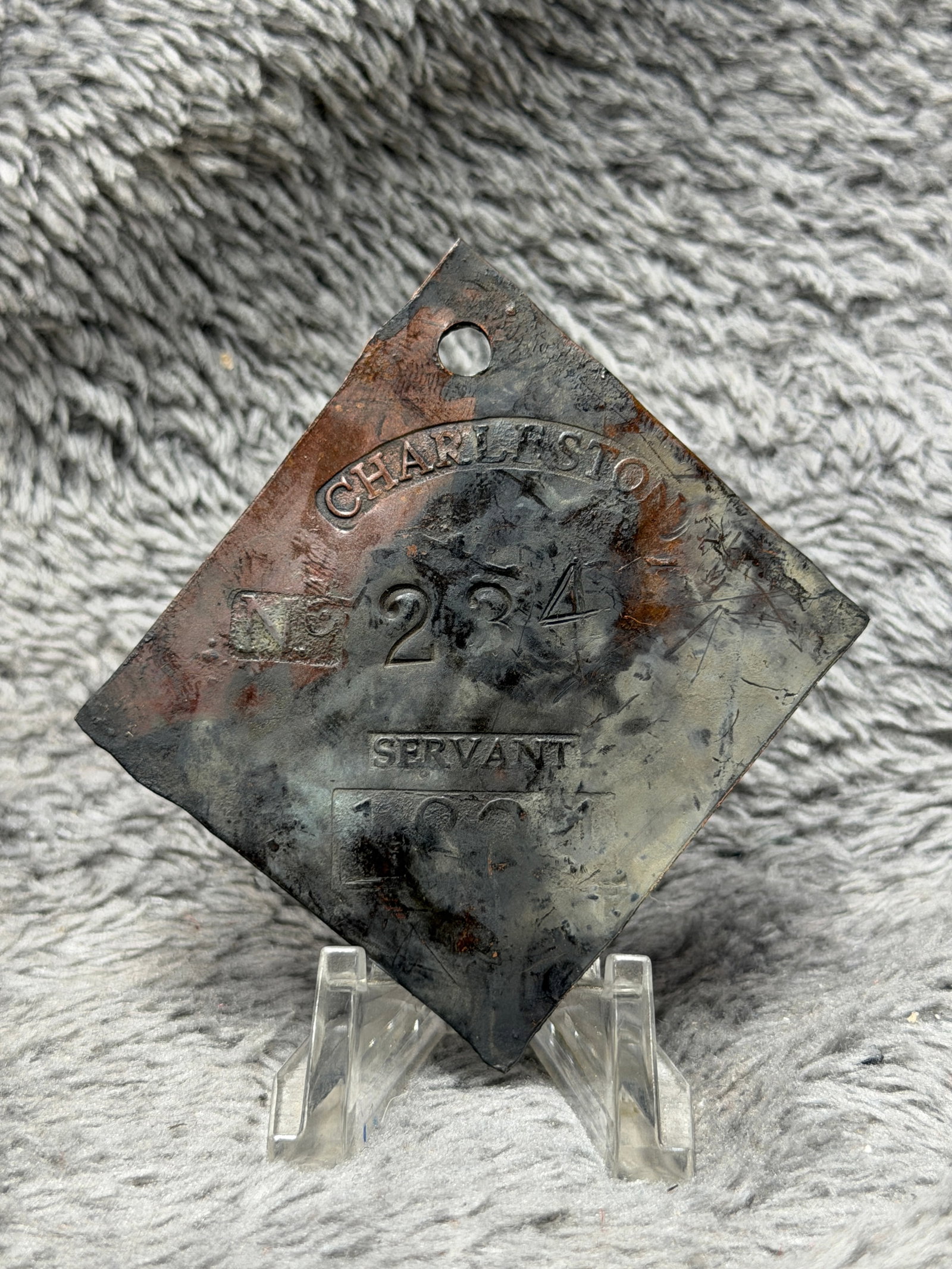 1824 Charleston No. 234 Servant Slave Hire Identification Tag (1 of 4)