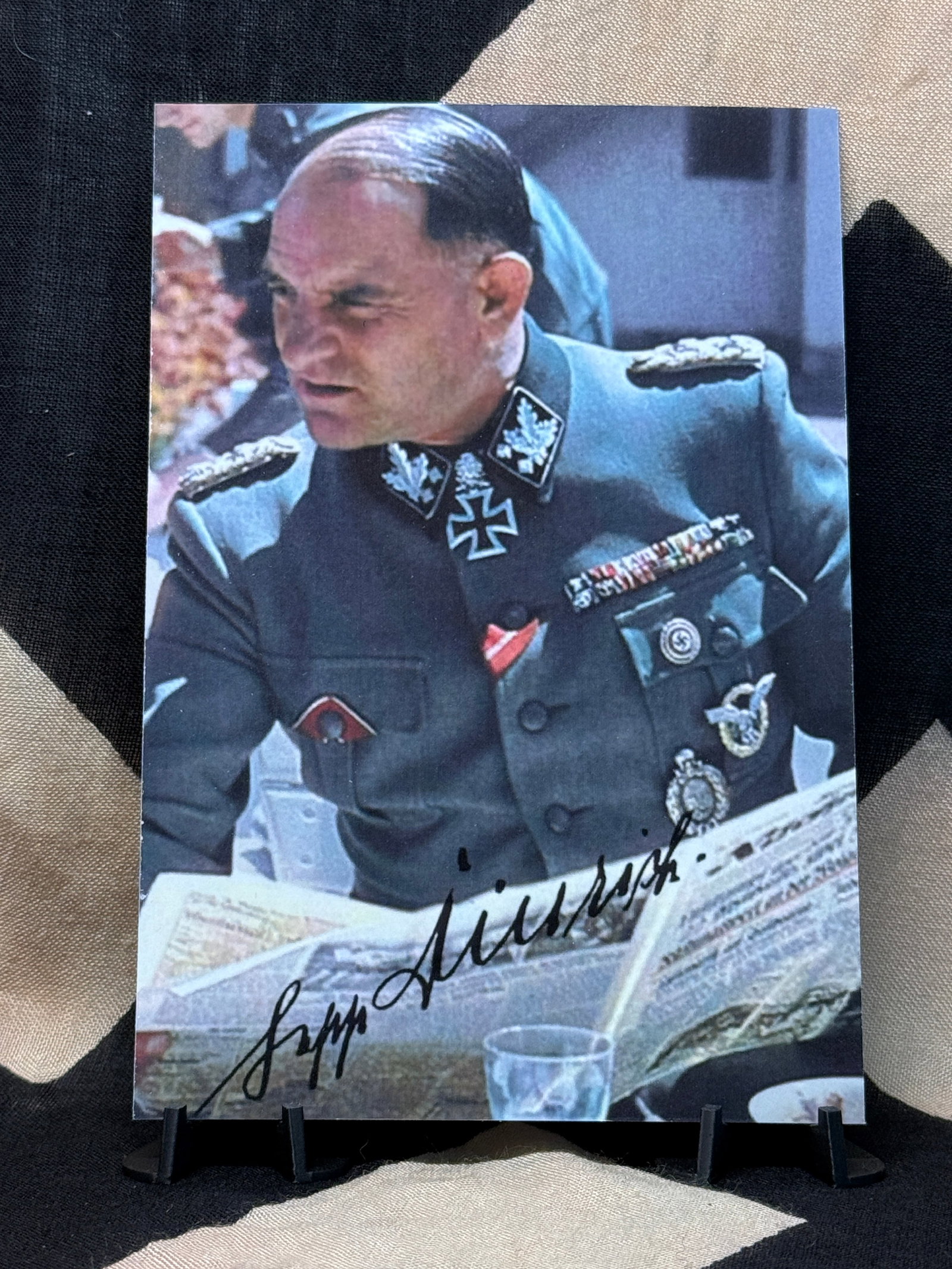 WWII German SS General Sepp Dietrich Signed Uniform Portrait Photograph (1 of 3)