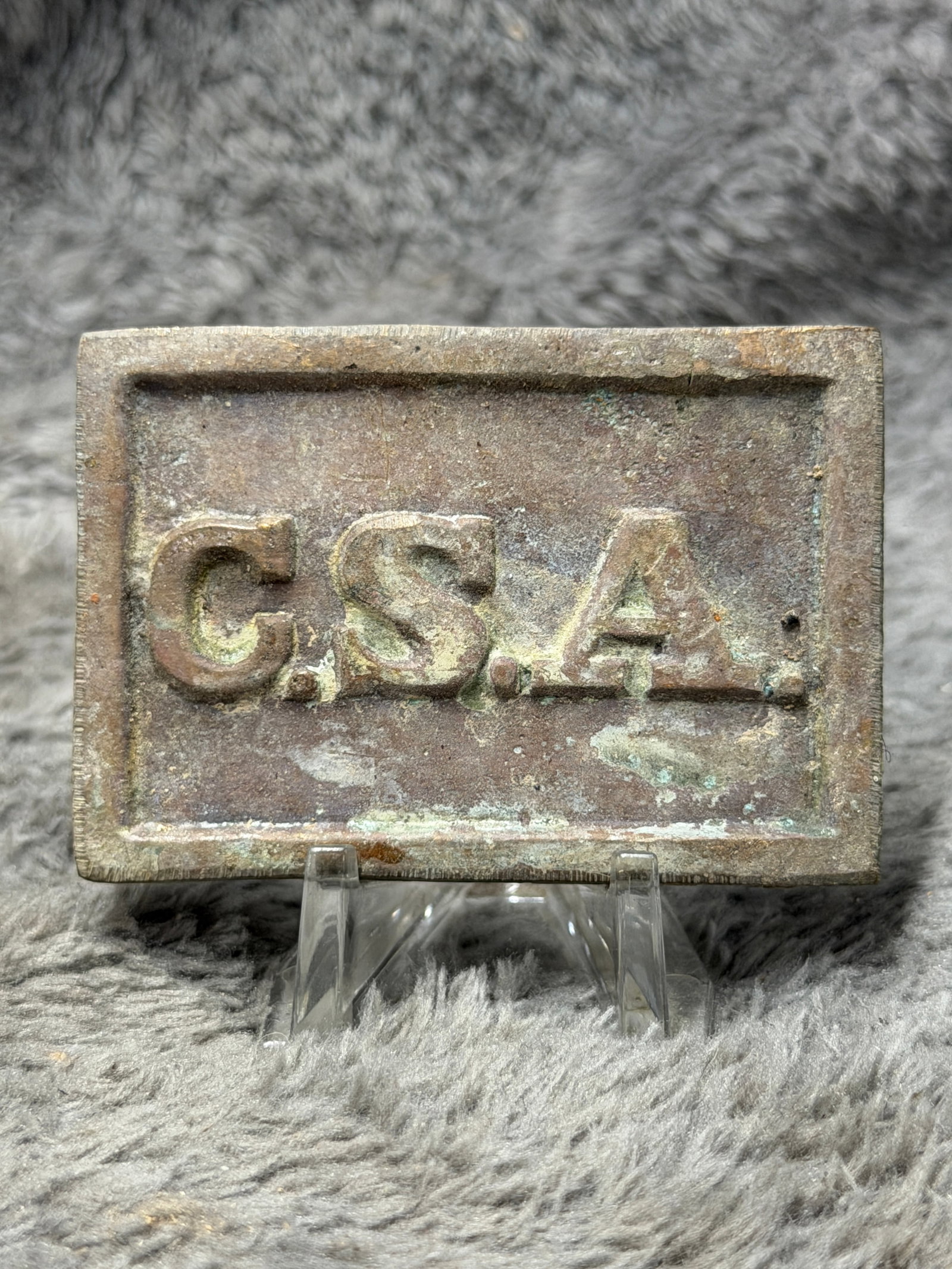 Civil War Confederate CSA Rectangular Belt Plate – New Market Virginia Relic (1 of 3)