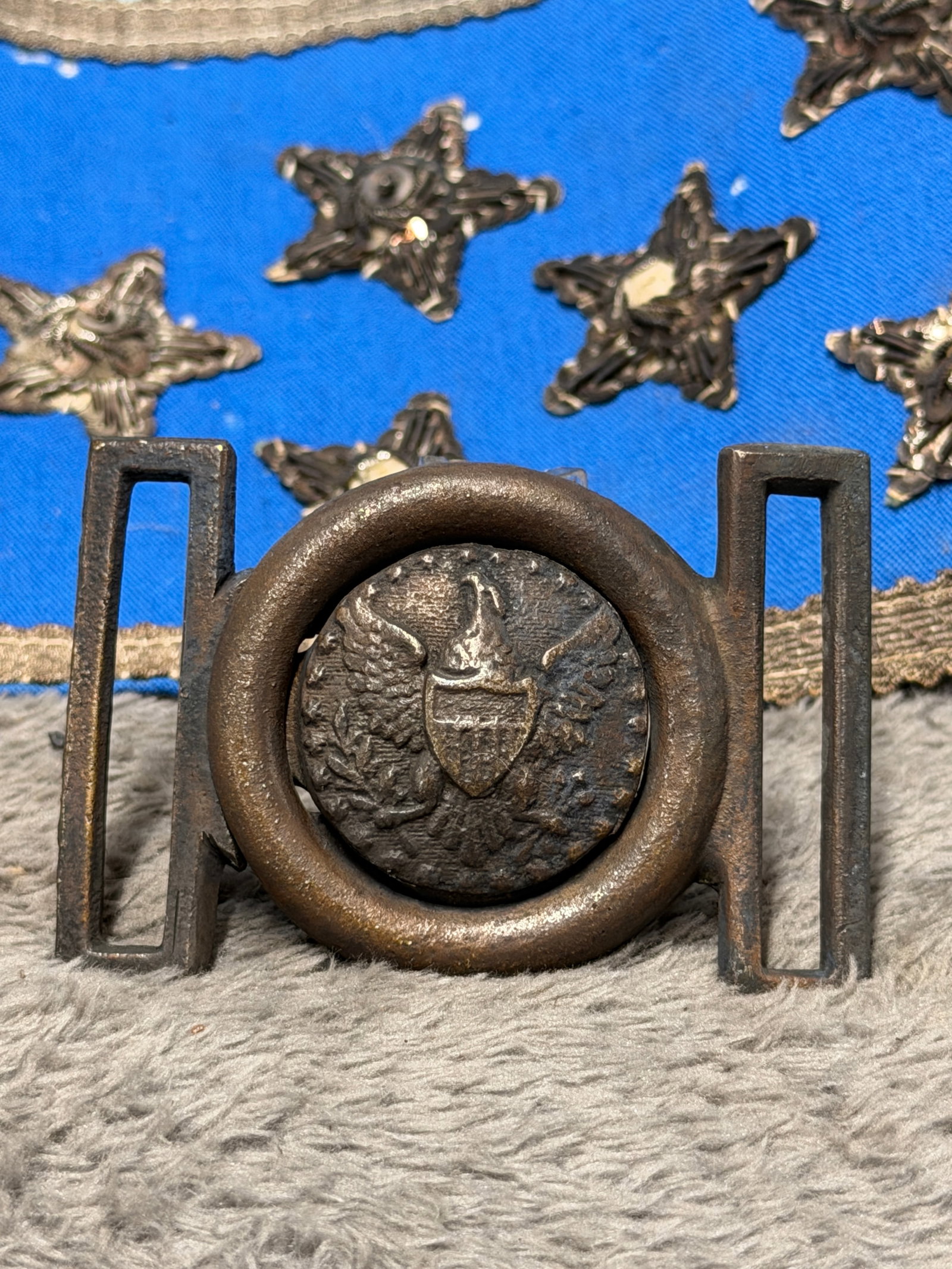 Civil War Union U.S. Eagle Two-Piece Interlocking Belt Buckle (1 of 6)