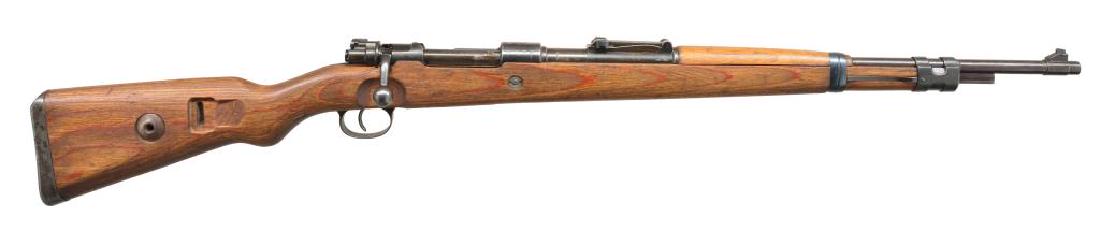 STEYR (660) MODEL 98K LUFTWAFFE BOLT ACTION RIFLE.: Cal. 8mm Mauser. S# 8331a. Bbl. 23 5/8". All visible numbers match. Receiver marked on left side of ring w/ German Eagle proof. Marked on top "660" indicates Steyr mfg. & "1940" Marked on right side w