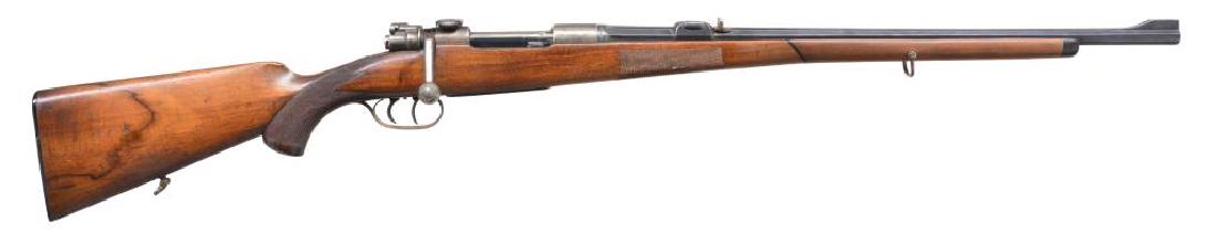 CHRISTOPH FRIEDRICH TRIEBEL MAUSER 98 SPORTER: BOLT ACTION RIFLE. Cal. 5.6 x61 Vom Hofe Super Express. S# 8962. Bbl. 23 5/16" octagon. S# matches on receiver, bottom flat of bbl. & bolt handle. Bbl. marked on bottom "CF TRIEBEL SUHL" & "TCF" logo.