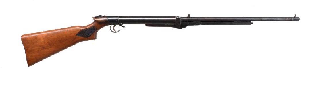 2 BSA LINCOLN JEFFRIES PATENT STANDARD PELLET: RIFLES. 1) VARIANT 3. Cal. .177 / 4.5mm. S# C2432. Bbl. 19" w/ rifled bore. Underlever cocking, tap loading single shot. bead front sight, adj. U notch bbl. mounted rear sight & stock mounted folding 