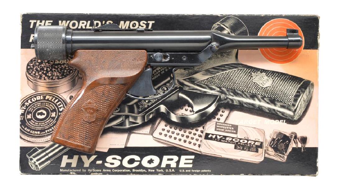 LOT OF 8 TARGET & PELLET PISTOLS.: 1) WALTHER LG MODEL 55 TARGET GRADE. Cal. .177 / 4.5mm Pellet. S# 200076. Bbl. 18". Single shot w/ bbl. break cocking system. Globe front sight w/ aperture rear sight having rubber eyepiece. Dbl. set 
