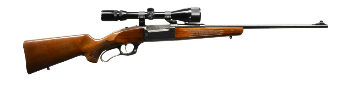 SAVAGE MODEL 99F LEVER ACTION RIFLE.: Cal. 243 Win. S# 1092138. Bbl. 22" marked "243 WIN" & "SAVAGE ARMS WESTFIELD MASS". Receiver marked on top left w/ Savage "MODEL 99F". Sliding top tang safety. Cartridge counter mag. Jeweled bolt. Rec