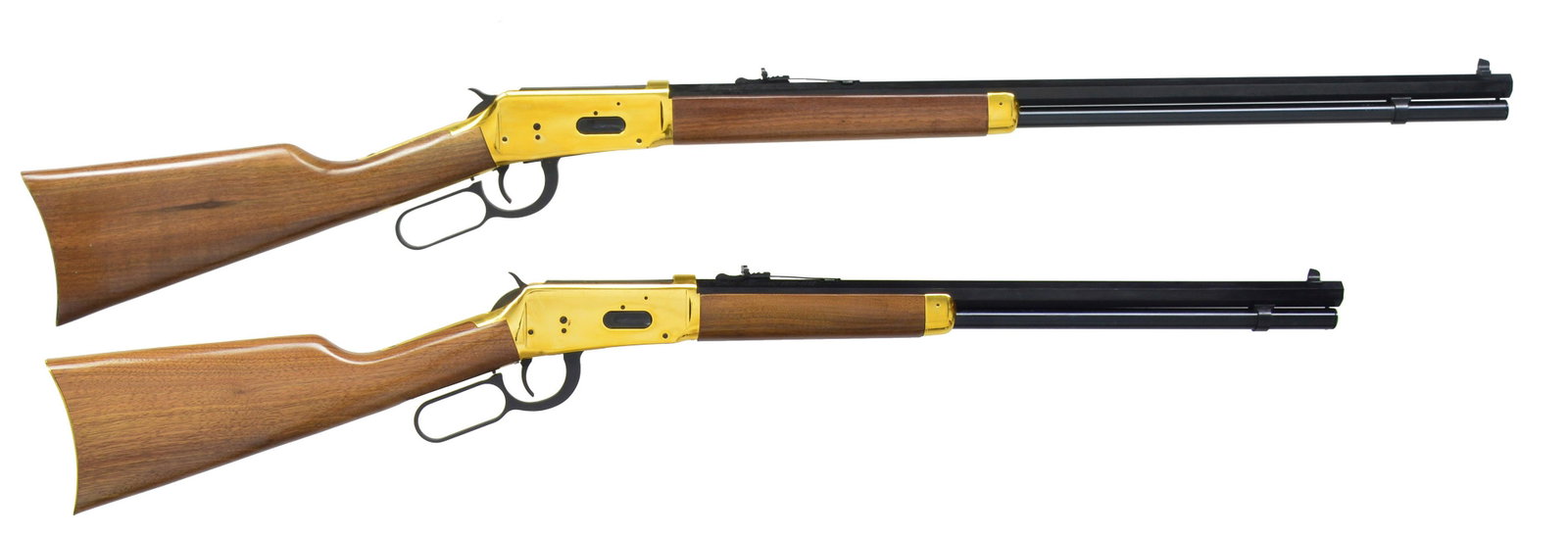 WINCHESTER 94 CENTENNIAL 66 LEVER ACTION RIFLE &: CARBINE. BOTH: Cals. 30-30. 102,309 Centennial rifles & carbines were produced in 1966 to commemorate the 100th anniversary of Winchester's first repeating rifle, the Model 1866. Features consist of g