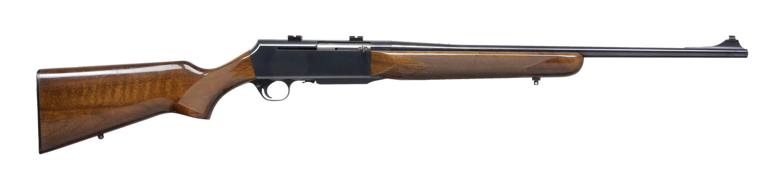 BROWNING BAR GRADE 1 AUTOLOADING RIFLE.: Cal. 30-06. S# 137PV14084. Bbl. 22". Left side of bbl. marked "MADE IN BELGIUM BY FABRIQUE NATIONALE HERSTAL. ASSEMBLED PORTUGAL". Ramp mounted bead front sight. Rear sight is removed. Scope has base