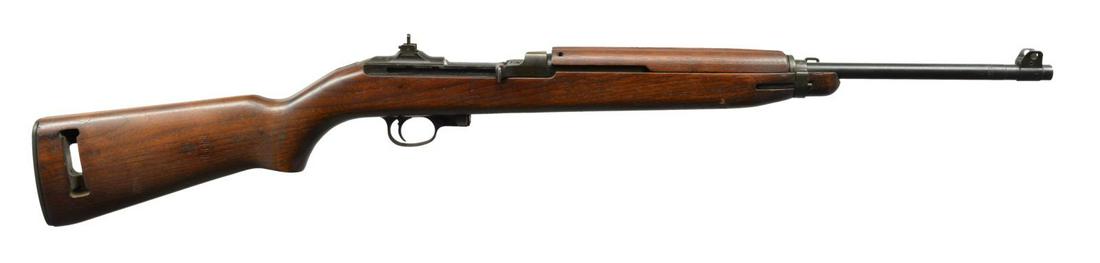 INLAND M1 SEMI-AUTO CARBINE.: Cal. 30 Carb. S# 144607. Bbl. 18" marked "Inland Div/General Motors" w/ 1-43 date. Front sight marked "NIEDNER", L style rear sight marked "s" on left side. Band fastened carbine stock, right side sto
