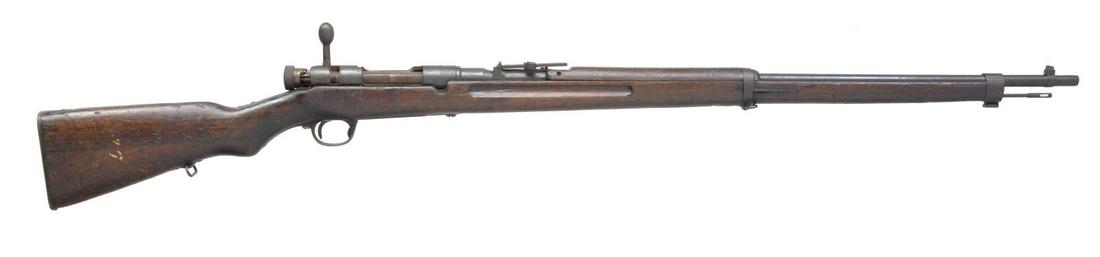 JAPANESE TYPE 38 BOLT ACTION RIFLE.: Cal. 6.5 Jap. S# 001787791. Bbl. 31". Mum has been partially ground. Has characters for Type 38 rifle. Receiver marked on left side w/ interlocking circles, indicating mfg. at Koishikawa Arsenal. Mism