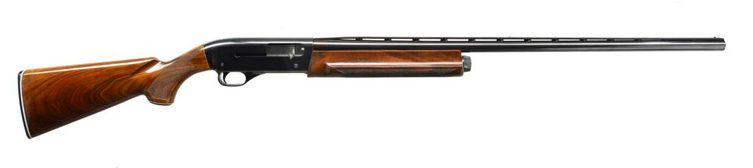 WINCHESTER SUPER X MODEL 1 SEMI AUTO SHOTGUN.: Cal. 12 Ga., 2 3/4". S# M62049. Bbl. 30” oval post VR. Bbl. markings include “WINCHESTER 12 GA SUPER-X MODEL 1 2 3/4 IN CHAMBER FULL CHOKE”. Silver colored front bead & gold colored center bead.