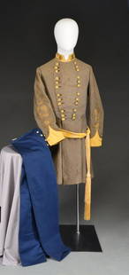 REGULATION CONFEDERATE GENERAL'S FROCK COAT,: SASH & TROUSERS OF MAJOR GENERAL MARTIN LUTHER SMITH. This is the only regulation General's uniform to ever come to market with direct family descent. This coat for many years was on display, while lo