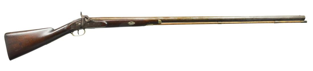 PERCUSSION FOWLER BY GREAT WESTERN GUN WORKS: PITTSBURGH. Cal. 12 Ga. NSN. Bbl. 41Â” rnd. w/ bottom rib having makers name on top reading "T.H. JOHNSTON / GREAT WESTERN / GUN WORKS / PITTSBURG, PA." They were working between 1865 & 1923 as a r