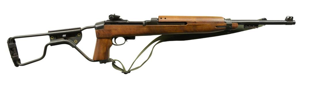 REPLICATED M1 A1 PARATROOPER CARBINE.: Cal. 30 Carb. S# 2663723. Bbl. 18". Replicated M1 A1 Paratrooper Carbine using Underwood receiver. Bbl. is marked behind front sight “UNDERWOOD / 12-43” & flaming bomb w/ partial “P” proof mar