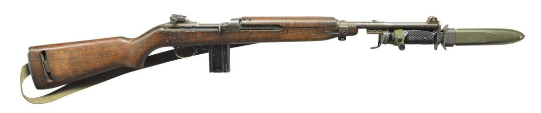 WINCHESTER WWII M1 CARBINE.: Cal. 30 Carb. S# 7275805. Bbl. 18", import marked on bottom. Bbl. marked on top behind front sight w/ â€œWP” proof. Stamped adj. aperture rear sight marked â€œI. R. CO.”. Blade fro