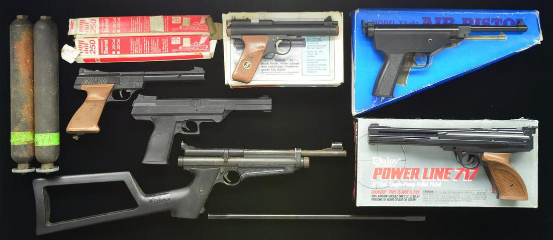 GROUP OF AIR GUNS.: 1) DAISY MODEL 841 QUICK SILVER. Cal. .177 BB/Pellet. CONDITION: as new in original plastic wrapped package w/ paperwork. 2) DAISY 2002 35 SHOT REPEATING PELLET RIFLE. Cal. .177 pellet. CONDITION: as 