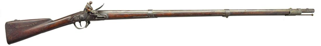 RARE REGIMENTALLY MARKED MODEL 1797 PA FLINTLOCK: MUSKET. Cal. 70. NSN. Bbl. 44" marked at breech â€œCPNA” oval cartouche w/ liberty cap over â€œP”. 59 1/2" Overall. George Moller in his text states that this state cartouche dates