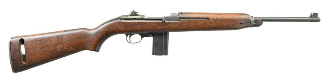 VERY SCARCE IRWIN PEDERSEN US WWII SEMI-AUTO M1: CARBINE ASSEMBLED BY SAGINAW. Cal. 30 Carb. S# 1790593. Bbl. 18", marked "UNDERWOOD 3-43" & "flaming bomb". Flip type rear sight marked "RC-S'G'S". Blade front sight w/ protective ears marked "IPN". I