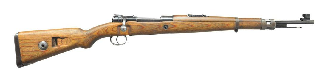 WAFFENWERKE-BRUNN (DOT) G33/40 GERMAN WWII BOLT: ACTION RIFLE. Cal. 8mm Mauser. S# 8325b. Bbl. 19 3/8". Non matching numbers. Scarce carbine mfg. at BRNO in Czechoslovakia, many of which were issued to German mountain troops. This particular specime