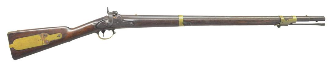 1848 DATED REMINGTON MODEL 1841 MISSISSIPPI RIFLE.: Cal. 54. NSN. Bbl. 33" rnd. Standard configuration of the popular Civil War era brass mounted rifle. This example has had the muzzle turned to accept angular bayonet. This is a nice â€œas found&rd