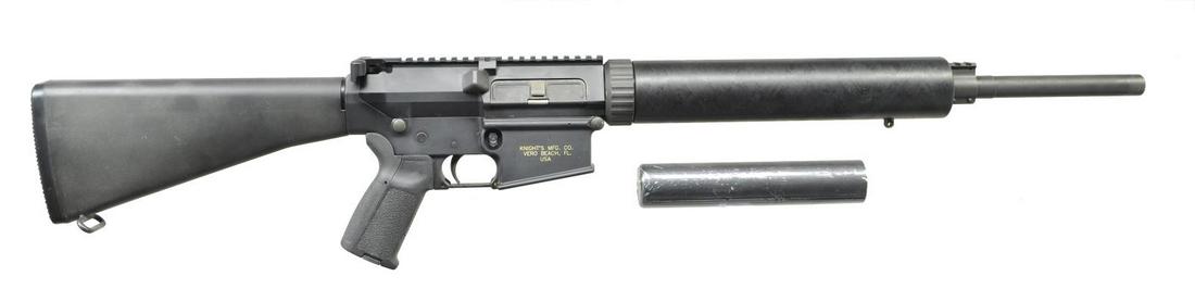 EARLY KNIGHTâ€™S MANUFACTURING SUPPRESSED STONER: RIFLE SR-25 LIGHTWEIGHT MATCH. Cal. 7.62mm. S# 21755. Bbl. 20". The stoner SR-25 system is not an upgraded platform but a purpose built rifle manufactured for unparalleled accuracy. This particular