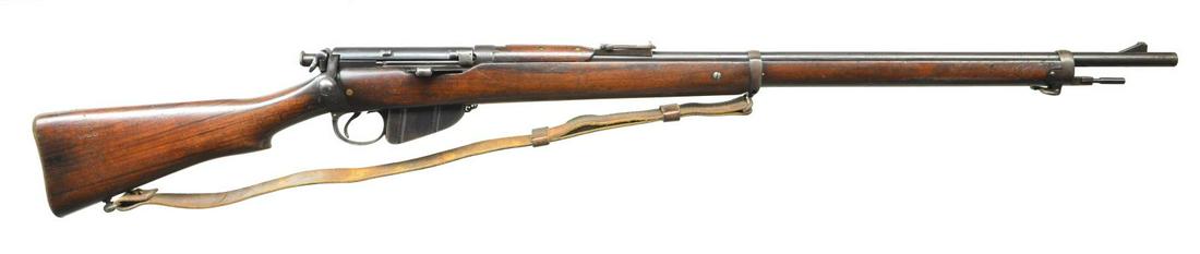SCARCE AND DESIRABLE CANADIAN MARKED LONG LEE: ENFIELD MK1 BOLT ACTION MILITARY RIFLE. Cal. 303 Brit. S# 5631. Bbl. 30". Numbers match on receiver & bolt. These rifles were the first to be made w/ the new 5 groove Enfield rifling w/ its sharp corn