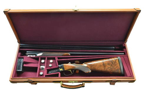 CSMC MODEL 21 20/28 GAUGE TWO BARREL SET WITH: ATTRACTIVE BULINO GOLD INLAYS CUSTOM MADE FOR THOMAS B. HARPER JR. Cal. 20 Ga./28 Ga. S# W38379. Both 28" bbl. sets are fitted with slightly raised matted concave solid ribs mounted with 2 white