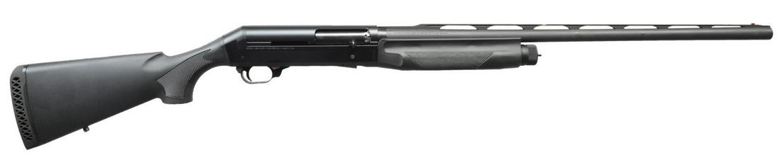 BENELLI SUPER BLACK EAGLE SEMI-AUTO SHOTGUN.: Cal. 12 Ga., 2 3/4", 3", & 3 1/2". S# U227836. Bbl. 26" VR w/ full set of 5 Mobil interchangeable chokes. Inertia operation. Matte black finish. Synthetic forearm & pistol grip stock w/ swivel bases.